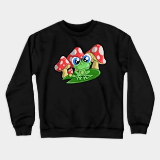 Cute Frog with Mushrooms Crewneck Sweatshirt
